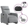 vidaXL Fauteuil inclinable de massage électrique Gris clair Tissu
