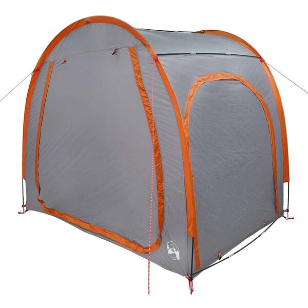 vidaXL Tente de rangement pour vélos Gris et orange 218 x 156 x 180 cm