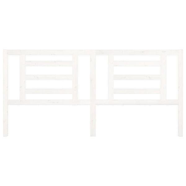 vidaXL T&ecirc;te de lit Blanc 206x4x100 cm Bois de pin massif