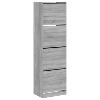 vidaXL Armoire à chaussures 4 tiroirs rabattables sonoma 60x42x204 cm