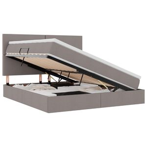 vidaXL Lit avec rangement et LED avec LED Taupe 160 x 200 cm Polyester