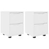 vidaXL Tables de chevet 2 pc Blanc 30,5 x 30 x 43 cm Bois d'ing&eacute;nierie