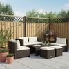 vidaXL Salon de jardin 6 pcs avec coussins Résine tressée Marron