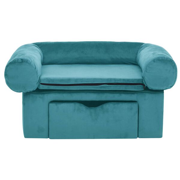 vidaXL Canap&eacute; pour chien Turquoise 75 x 50 x 38cm Peluche