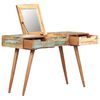 vidaXL Coiffeuse avec miroir 112x45x76 cm Bois massif de r&eacute;cup&eacute;ration