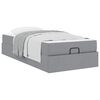 vidaXL Cadre de lit avec matelas avec matelas 2 pcs Gris clair tissu