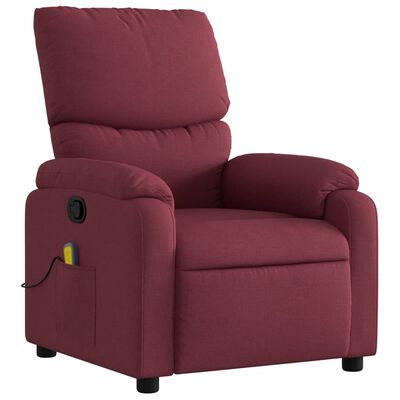 vidaXL Fauteuil de massage inclinable Rouge bordeaux Tissu