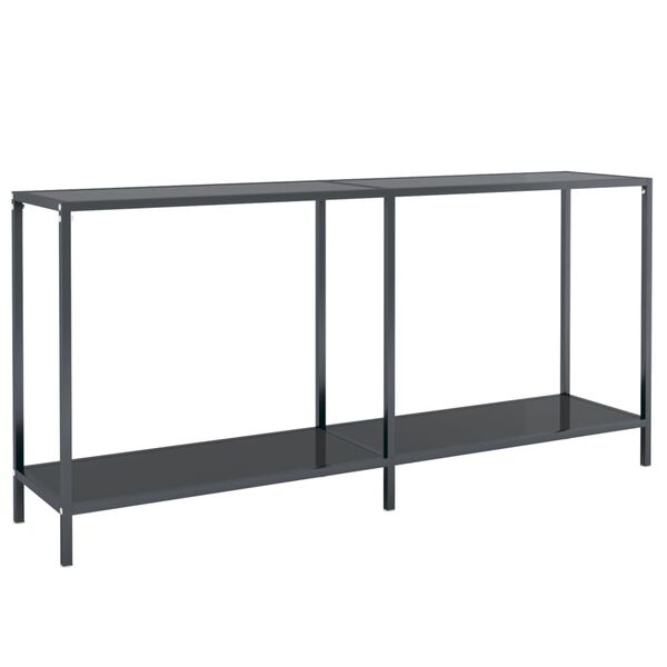 vidaXL Table console Noir 160x35x75,5 cm Verre tremp&eacute;