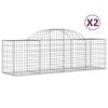 vidaXL Paniers &agrave; gabions arqu&eacute;s 2 pcs 200x50x60/80 cm Fer galvanis&eacute;