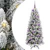 vidaXL Sapin de No&euml;l artificiel avec 150 LED avec support Blanc 150 cm