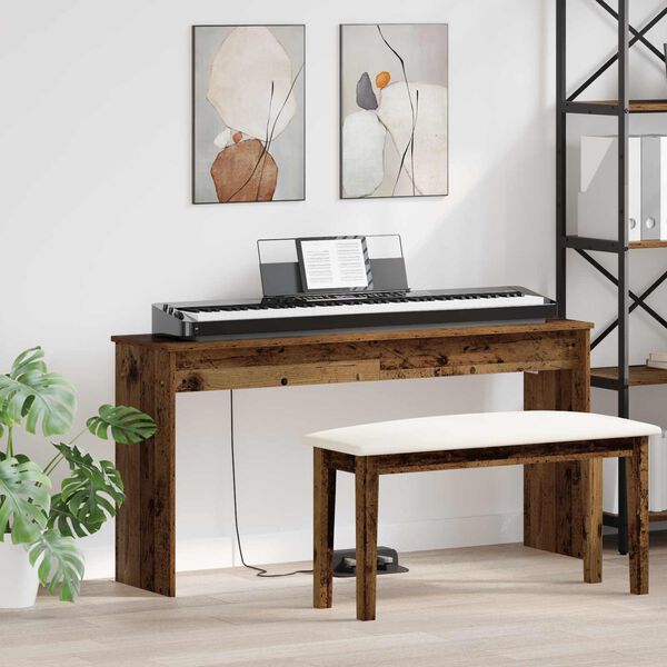 vidaXL Stand de clavier Bois ancien 130 x 32 x 64 cm Bois d'ing&eacute;nierie
