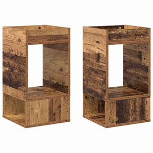 vidaXL Table d'appoint 2 pi&egrave;ces Bois ancien 30 x 30 x 56 cm