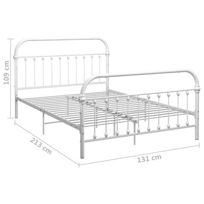 vidaXL Cadre de lit sans matelas blanc métal 120x200 cm