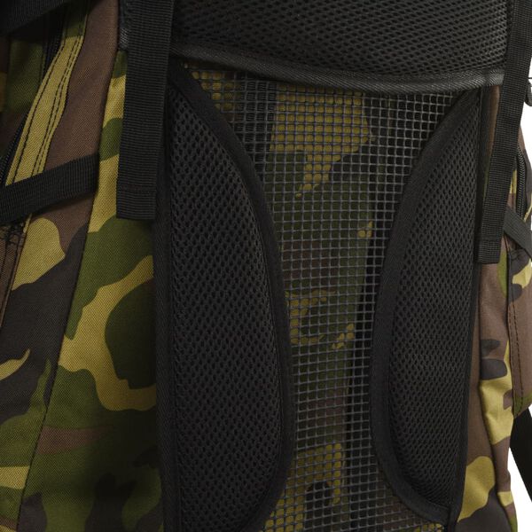 vidaXL Sac &agrave; dos de randonn&eacute;e vert camouflage 100 L tissu oxford