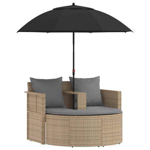 vidaXL Canap&eacute; de jardin 8 pc polyrotin Beige et Gris clair
