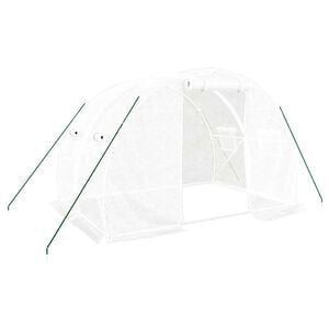 vidaXL Serre avec cadre en acier blanc 6 m&sup2; 3x2x2 m