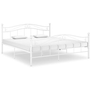 vidaXL Cadre de lit sans matelas blanc m&eacute;tal 160x200 cm