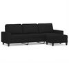vidaXL Canap&eacute; 3 places repose-pieds Noir 210 cm Tissu microfibre