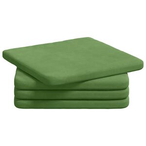 vidaXL Coussins de si&egrave;ge 4 pc Velours Vert clair 40 x 40 x 3 cm