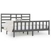 vidaXL Cadre de lit sans matelas gris 180x200 cm bois massif