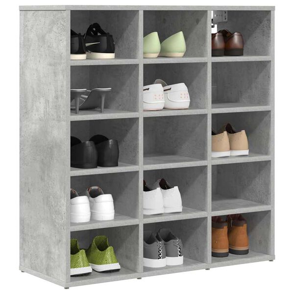 vidaXL Cabinet &agrave; chaussures Gris b&eacute;ton 77,5 x 30 x 83,5 cm
