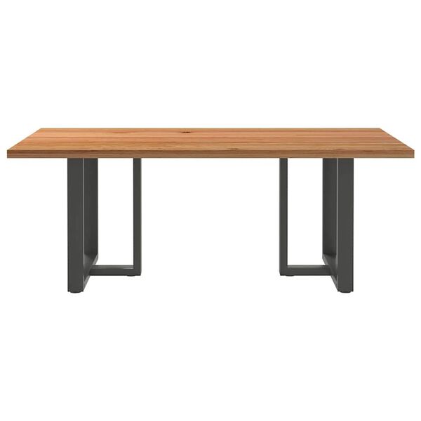 vidaXL Table &agrave; manger marron clair bois de ch&ecirc;ne massif rectangulaire