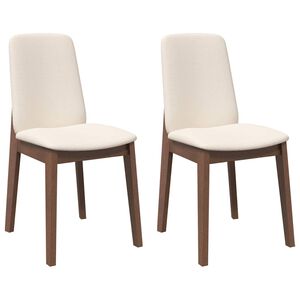 vidaXL Chaises &agrave; manger coussins 2 pcs marron bois massif caoutchouc