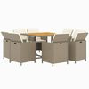 vidaXL Ensemble &agrave; manger de jardin et coussins 9 pcs Poly rotin Beige