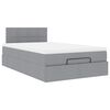 vidaXL Lit ottoman avec matelas gris clair 120x200 cm tissu