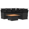 vidaXL Ensembles de meubles 4 pc Noir Rotin PE