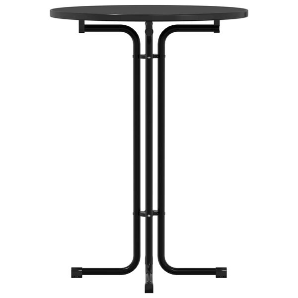 vidaXL Table de bar noir &Oslash;80x110 cm bois d'ing&eacute;nierie et acier