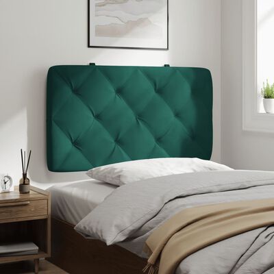 vidaXL Coussin de tête de lit vert foncé 80 cm velours