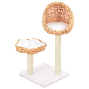 vidaXL Arbre &agrave; chat avec griffoir en sisal Naturel Bois de saule