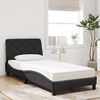vidaXL Lit avec matelas noir 90x200 cm velours