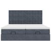 VidaXL Cadre de lit ottoman avec matelas gris fonc&eacute; 160x200cm velours