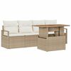 vidaXL Ensemble de canap&eacute; de jardin 5 pc Beige Poly rotin