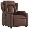 vidaXL Fauteuil de massage inclinable &eacute;lectrique marron similicuir