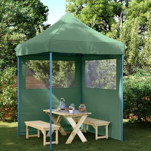 vidaXL Tente de r&eacute;ception pliable escamotable 2 parois lat&eacute;rales vert