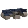 vidaXL Salon de jardin avec coussins 8 pcs gris r&eacute;sine tress&eacute;e acacia