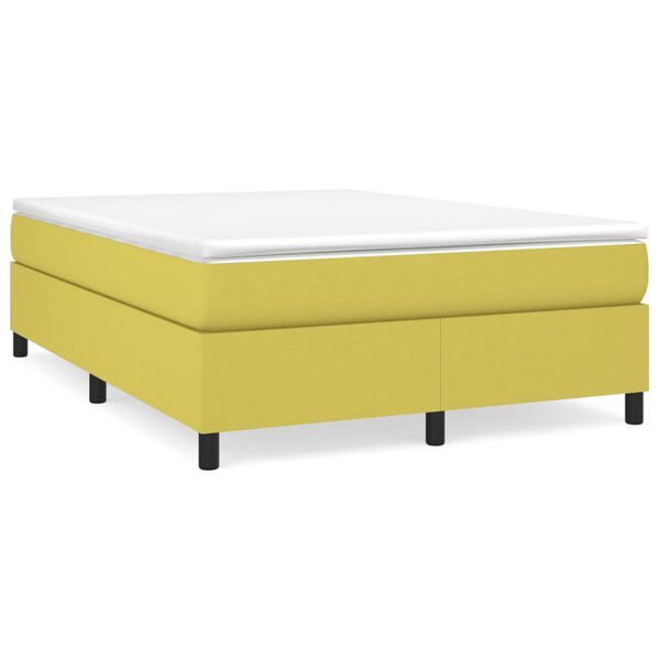 vidaXL Sommier &agrave; lattes de lit avec matelas Vert 140x190 cm Tissu