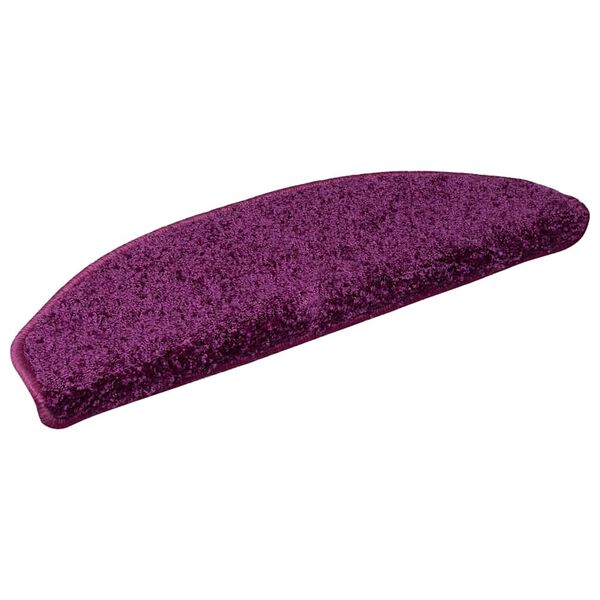 vidaXL Tapis d'escalier 30 pi&egrave;ces 65 x 21 x 4 cm Violet Demi-rond Grand