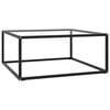 vidaXL Table basse Noir avec verre tremp&eacute; 80x80x35 cm