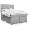 vidaXL Sommier &agrave; lattes de lit avec matelas Gris clair 140x190cm Tissu