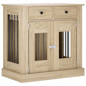 vidaXL Meuble de cage pour chien Ch&ecirc;ne Sonoma 80 x 47,5 x 80 cm