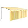 vidaXL Auvent manuel 3 x 2,5 m Rayures jaunes et blanches