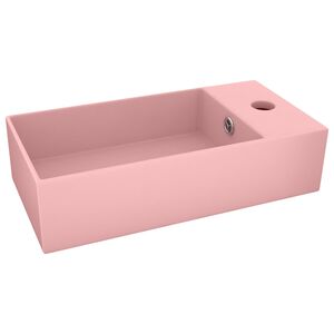 vidaXL Lavabo de salle de bain avec trop-plein C&eacute;ramique Rose