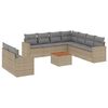 vidaXL Salon de jardin avec coussins 10 pcs beige r&eacute;sine tress&eacute;e