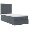 vidaXL Cadre de lit ottoman et matelas gris foncé 90x200 cm velours