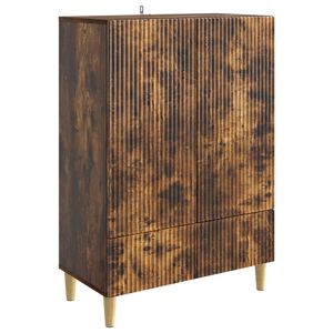 vidaXL Buffet Ch&ecirc;ne fum&eacute; 66 x 34,5 x 95 cm Bois d'ing&eacute;nierie