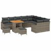 vidaXL Ensemble de canap&eacute; de jardin avec coussin 12 pcs Gris polyrotin